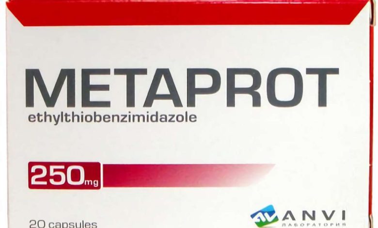 Metaprot: instruktioner til brug af medicinen, struktur, Kontraindikationer